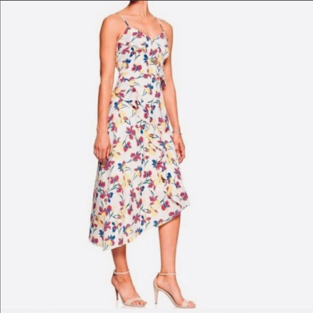 Banana Republic floral ruffle asymmetrical dress